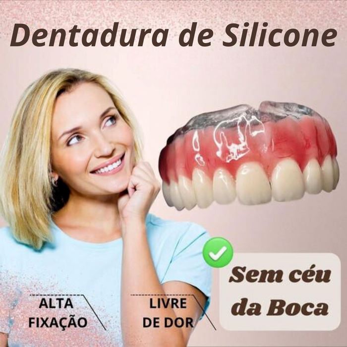 Dentadura de Silicone FIX | Ajustavel e Adaptativa Saúde & Bem-Estar (Dentaduras 1) Lojas Quinho