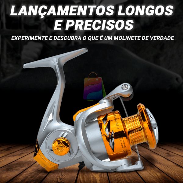 Molinete Profissional de Pesca com 12Kg Drag | Golden Fish UNISEX - ACESSORIO - MOLINETE AMARELO 5 Lojas Quinho