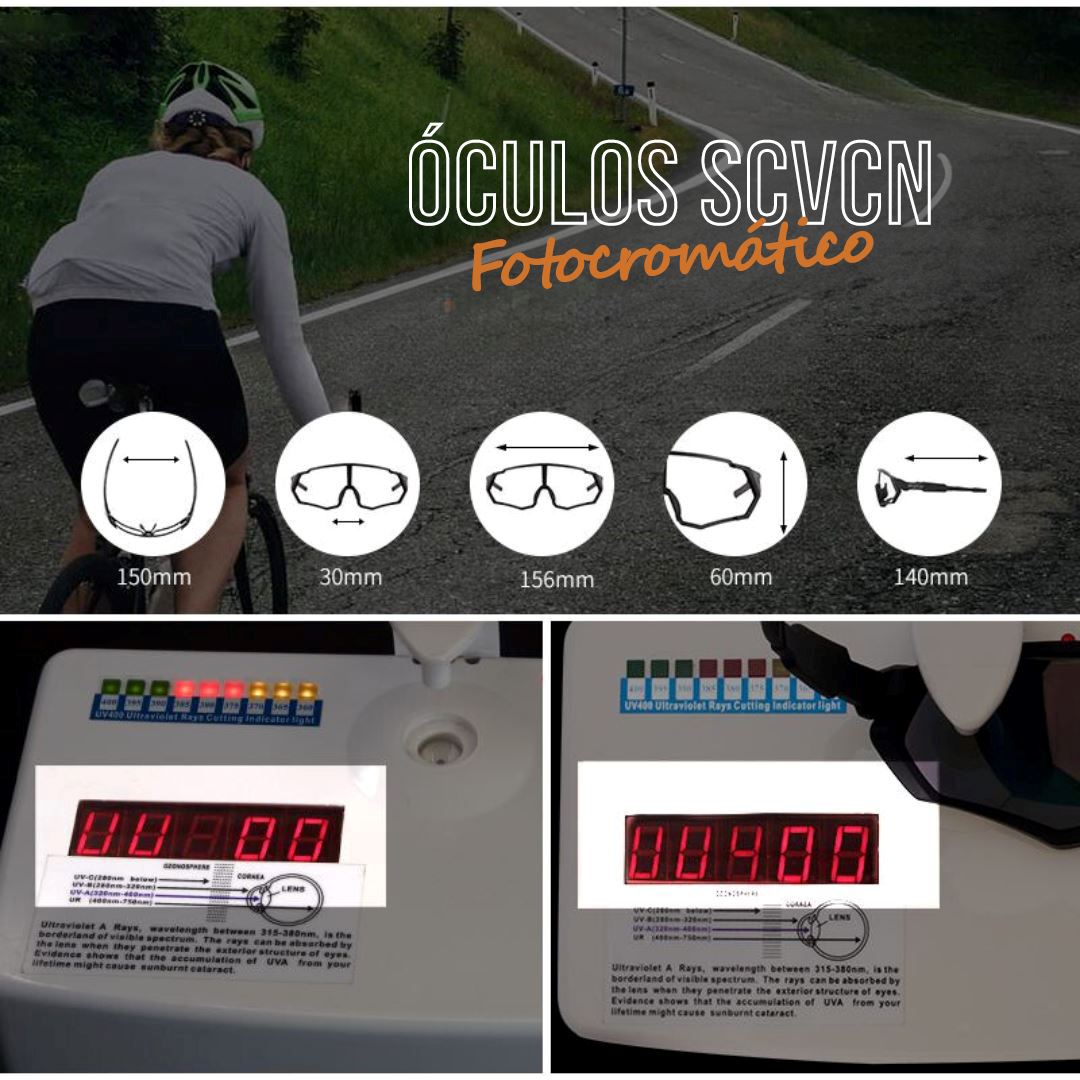 Óculos Fotocromático SCVCN UV400 Ciclismo (Óculos 2) Lojas Quinho