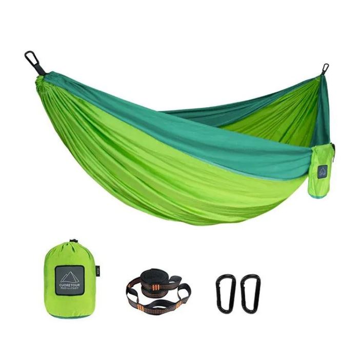 Rede de Camping para Descansar Portátil Camping & Trilha ( Rede de Descanso 1) Lojas Quinho Verde - 1 Pessoa 