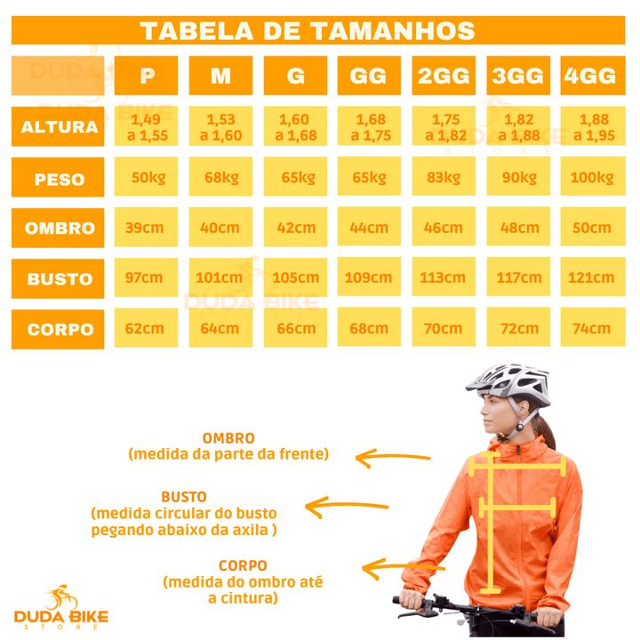 Jaqueta Impermeável UV400 Ciclismo (Jaqueta Impermeável) Lojas Quinho