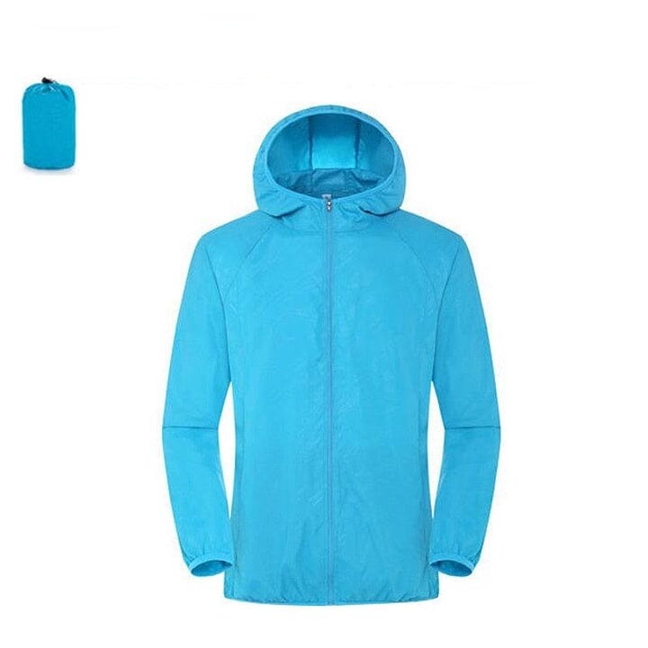 Jaqueta Impermeável UV400 Ciclismo (Jaqueta Impermeável) Lojas Quinho Azul Claro P