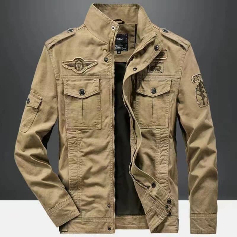 Jaqueta Militar Masculina Army Motociclismo (Jaqueta 1) Lojas Quinho PP Khaki 