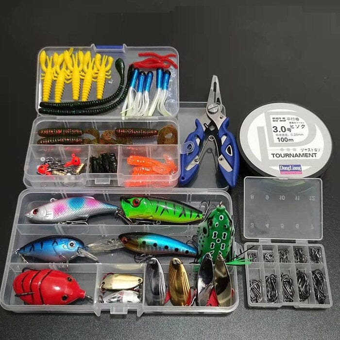 Kit Completo de Pescaria 165 Peças Pesca (Kit Pesca 1) Lojas Quinho 165 Peças + Alicate 