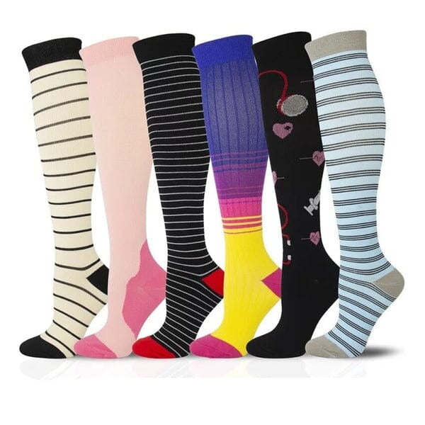 Meias de Compressão ConfortLife 20-30 mmHg (Compre 2 Leve 6 Pares) Saúde & Bem-Estar (Meias de Compressão 1) Lojas Quinho KIT 6 PARES - D P/M (34-39)