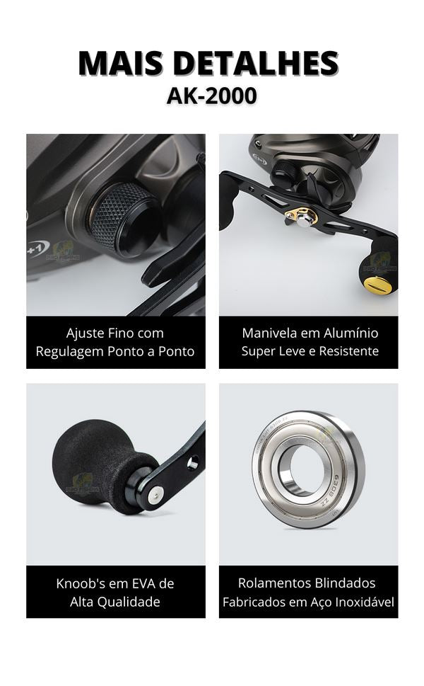 Nova Carretilha Premium LURE PRO AK-2000 Pesca (Carretilha 4) Lojas Quinho