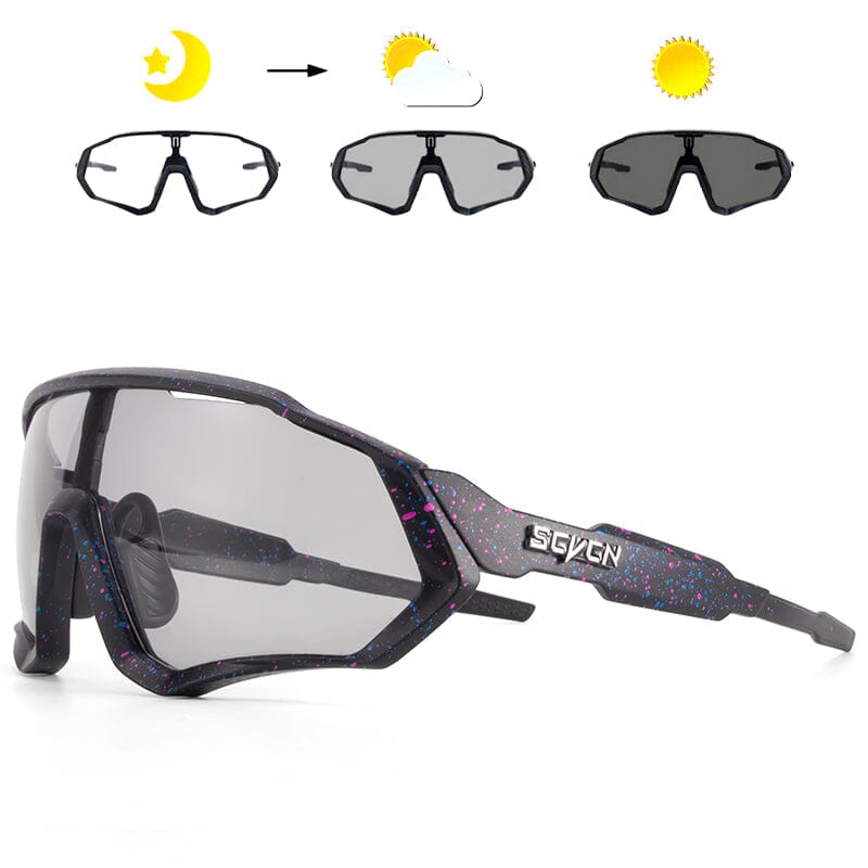 Óculos Fotocromático Cycle Ciclismo (Óculos 2) Lojas Quinho Preto Rajado