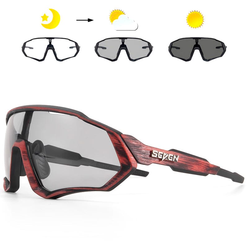 Óculos Fotocromático Cycle Ciclismo (Óculos 2) Lojas Quinho Vermelho Rajado