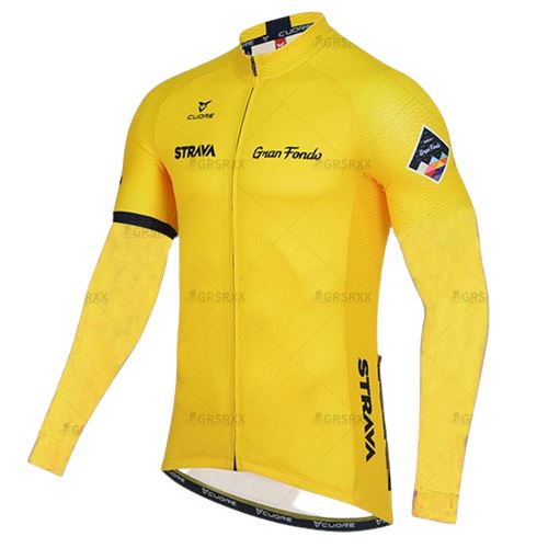 Blusa de Ciclismo Strava Anti-UV UNISSEX - ROUPAS - BLUSA CICLISMO 1 Lojas Quinho Amarela P 