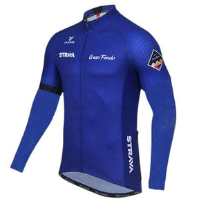 Blusa de Ciclismo Strava Anti-UV UNISSEX - ROUPAS - BLUSA CICLISMO 1 Lojas Quinho Azul Escuro P 