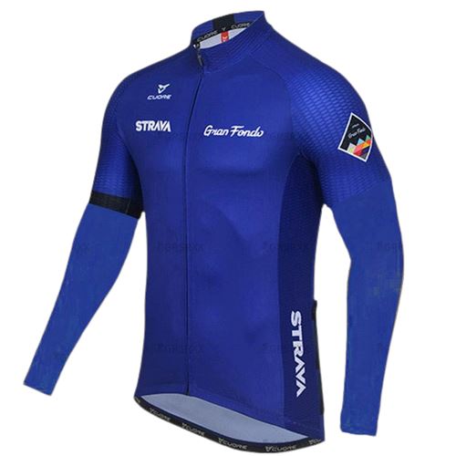 Blusa de Ciclismo Strava Anti-UV UNISSEX - ROUPAS - BLUSA CICLISMO 1 Lojas Quinho Azul Escuro P 