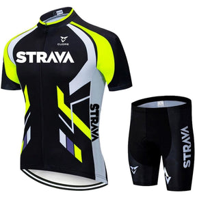 Conjunto de Ciclismo Strava Premium MASCULINO - ROUPAS - CONJUNTO CICLISMO 1 Lojas Quinho Amarelo c/ Bermuda P 