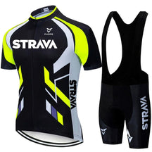 Conjunto de Ciclismo Strava Premium MASCULINO - ROUPAS - CONJUNTO CICLISMO 1 Lojas Quinho Amarelo c/ Bretelle P 