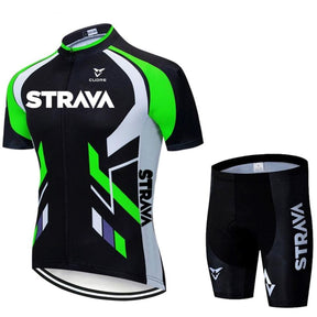 Conjunto de Ciclismo Strava Premium MASCULINO - ROUPAS - CONJUNTO CICLISMO 1 Lojas Quinho Verde c/ Bermuda P 