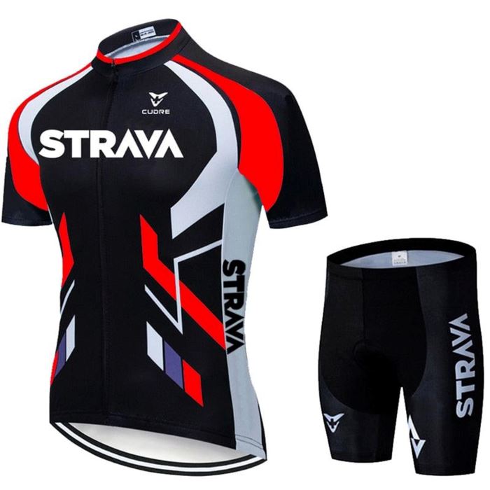 Conjunto de Ciclismo Strava Premium MASCULINO - ROUPAS - CONJUNTO CICLISMO 1 Lojas Quinho Vermelho c/ Bermuda P 