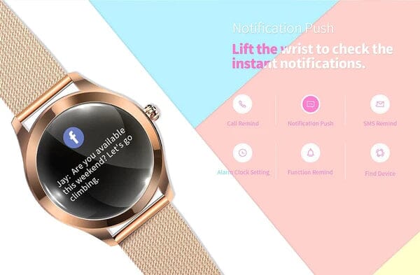 Novo Smartwatch Feminino KW10 FEMININO - ELETRONICOS - SMARTWATCH 1 Lojas Quinho 