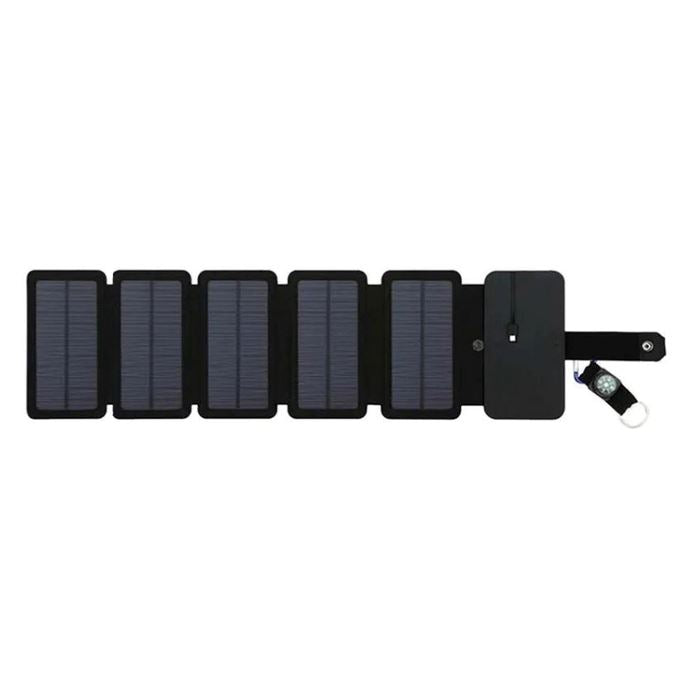 Painel Solar Carregador Portátil Dobrável para Celular e Dispositivos USB Camping & Trilha ( Painel Solar 1) Lojas Quinho 5 Placas 