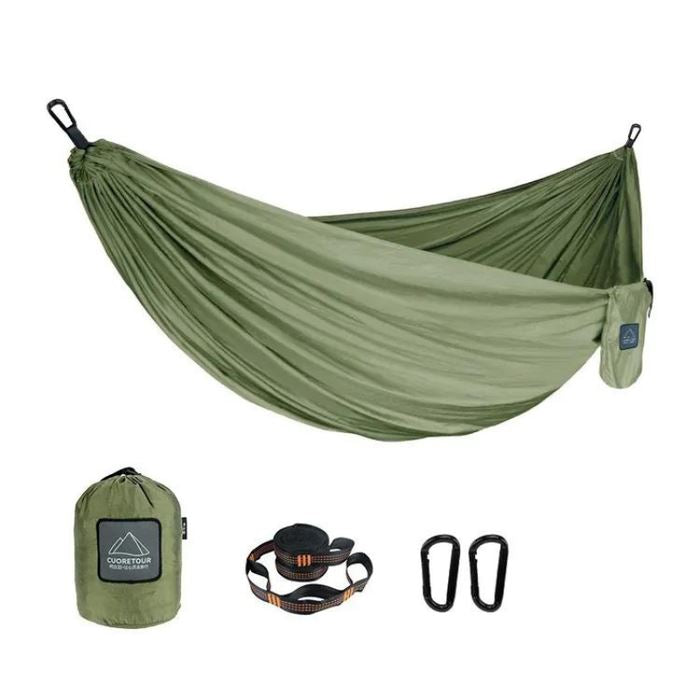 Rede de Camping para Descansar Portátil Camping & Trilha ( Rede de Descanso 1) Lojas Quinho Verde militar - 1 Pessoa 