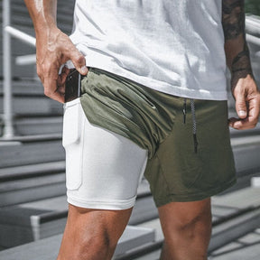 Shorts Dupla Camada Masculino para Academia Academia e Fitness (Short 1) Lojas Quinho 