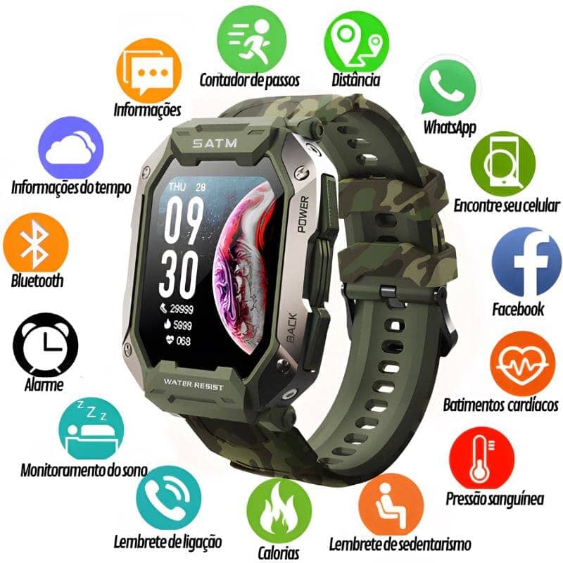 Smartwatch Max Rock Ultra + Brinde Academia e Fitness (Smartwatch 3) Lojas Quinho 