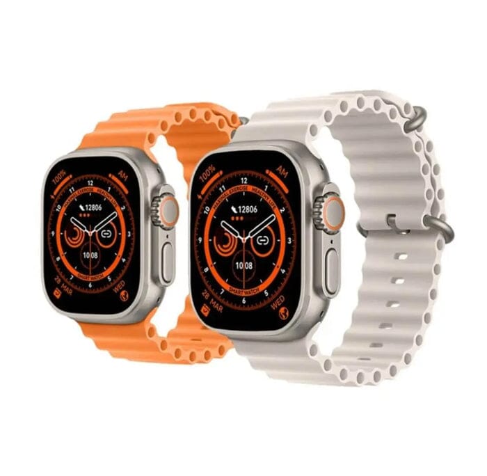 Smartwatch - Iwo 16 Ultra Serie 8 Academia e Fitness (Smartwatch 1) Lojas Quinho Compre 1 Leve 2 Branco e Laranja 